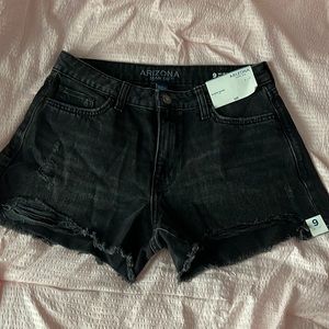 Arizona Black Ripped Jean Shorts